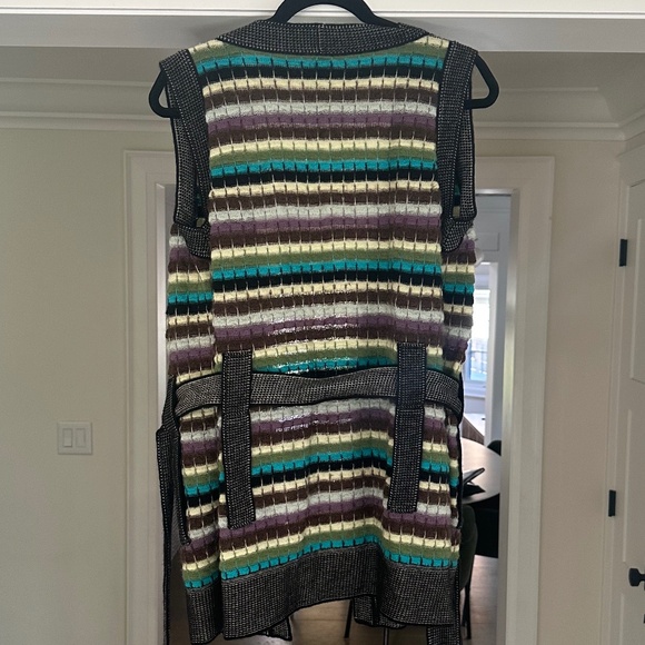 M by MISSONI - Multicolour Wool Knit Belted Sweater Vest - Size US 8 / IT 44 - Picture 11 of 16